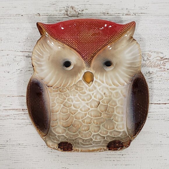 Unbranded Other - Ceramic Owl Platter / Spoon Rest 8.25" X 7" excellent condition